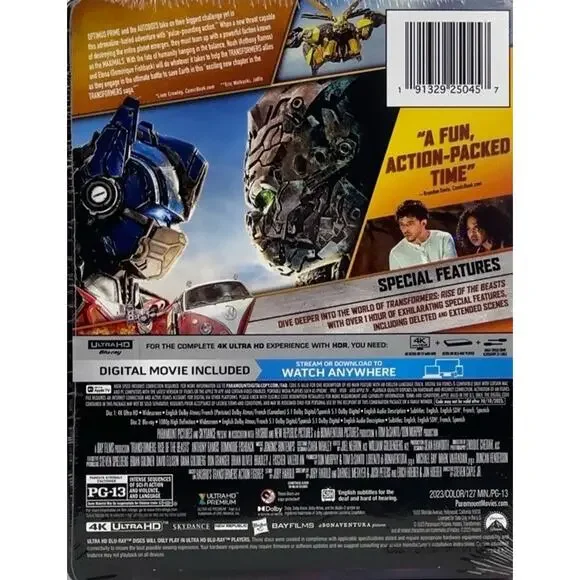 Transformers Rise‎ of the Beasts 4K Ultra HD Blu-ray + Digital Code